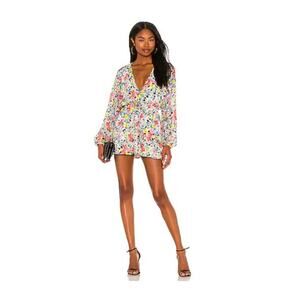 Yumi Kim “Naomi” Romper in White Juniper with Deep V-Neck – Size XS